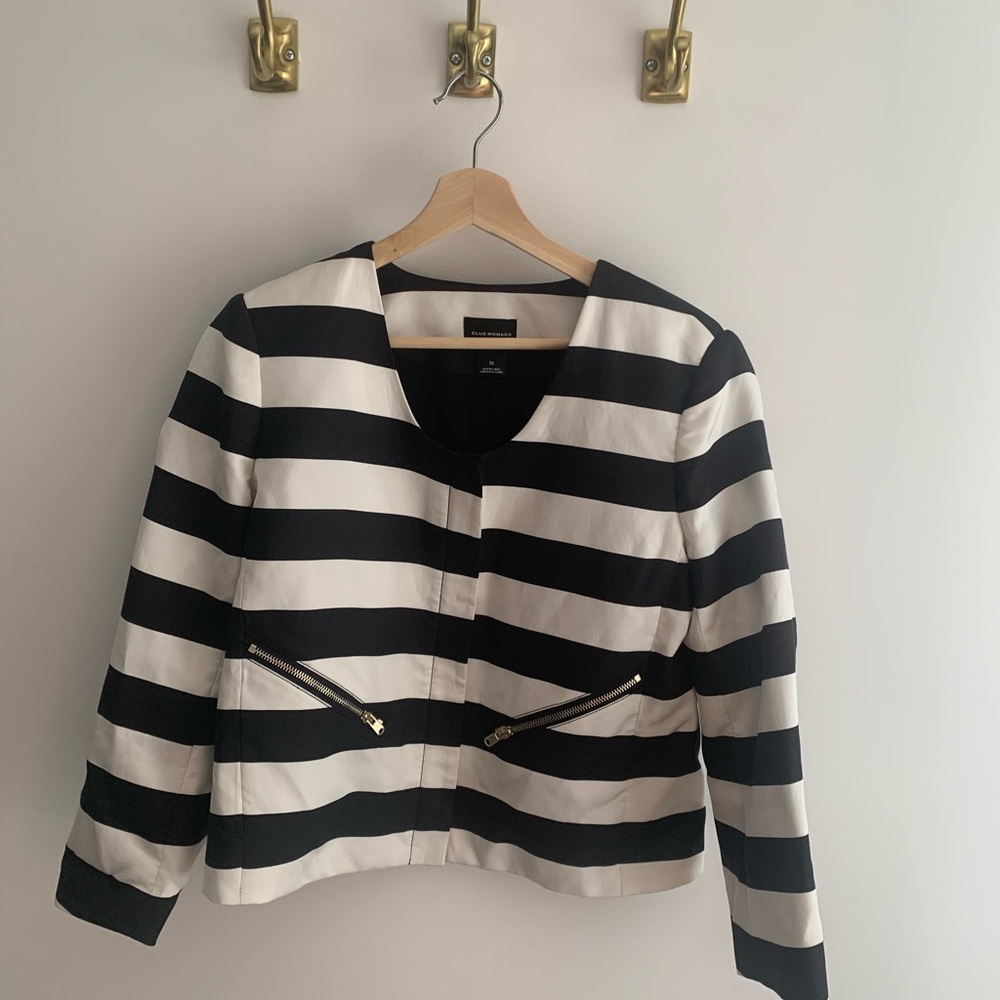 Club Monaco’s Black and white stripes